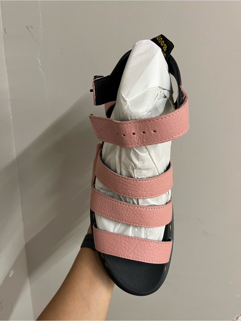 Dr. Martens Pink Leather Platform Sandals - Picture 2 of 4